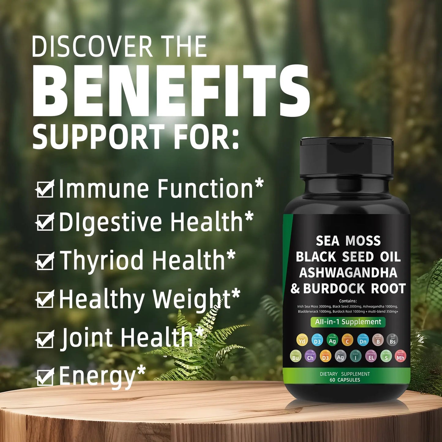 WISHCA Sea Moss Capsules: Unleash Nature's Power for Your Holistic Wellness