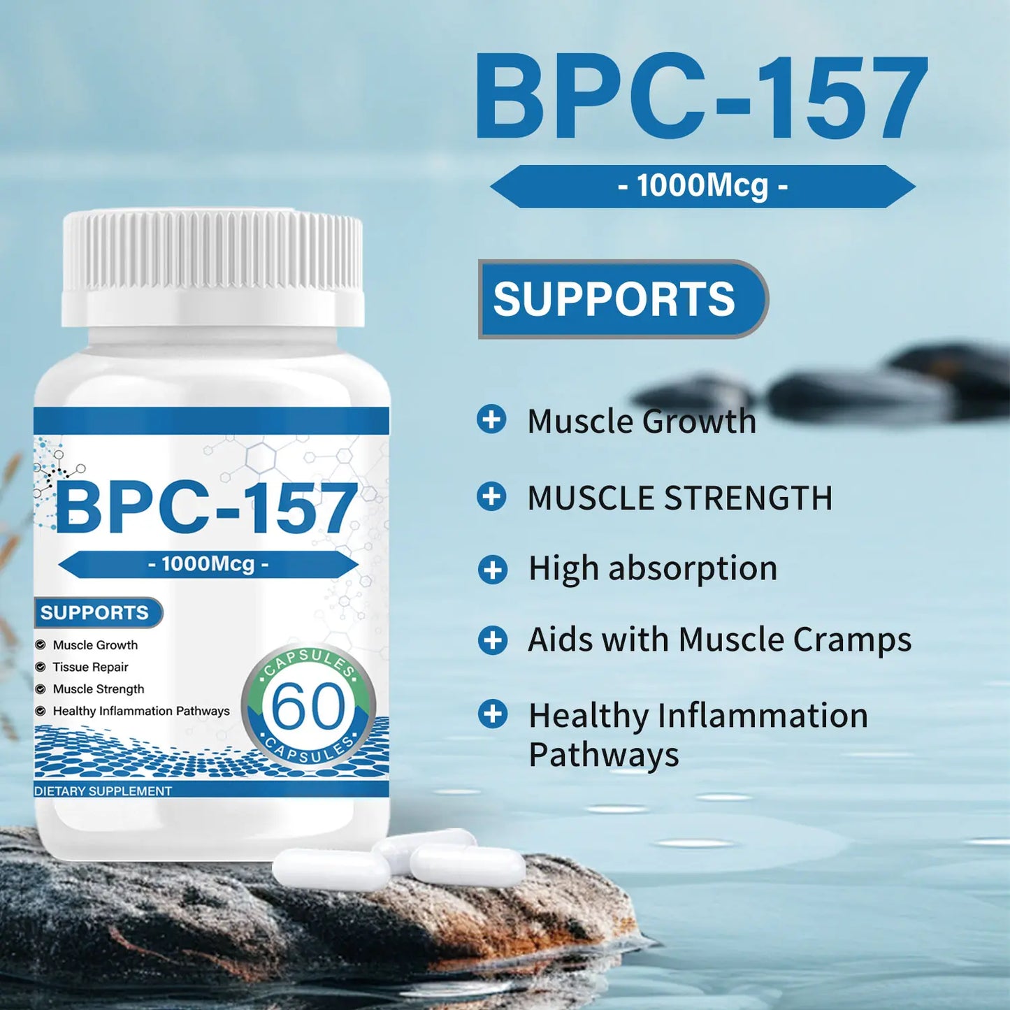 WISHCA BPC-157 1000mcg Capsules: Muscle Recovery & Gut Health (60ct) - WISHCA
