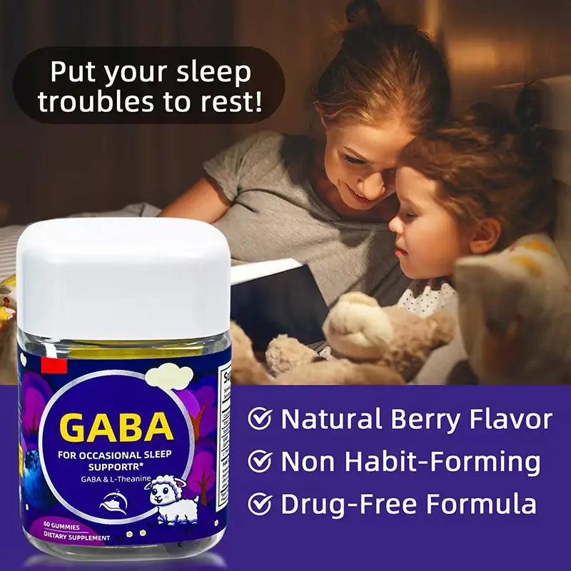 WISHCA GABA Sleep Gummy – Blueberry Flavor | High-Quality Sleep Support | 60 Count