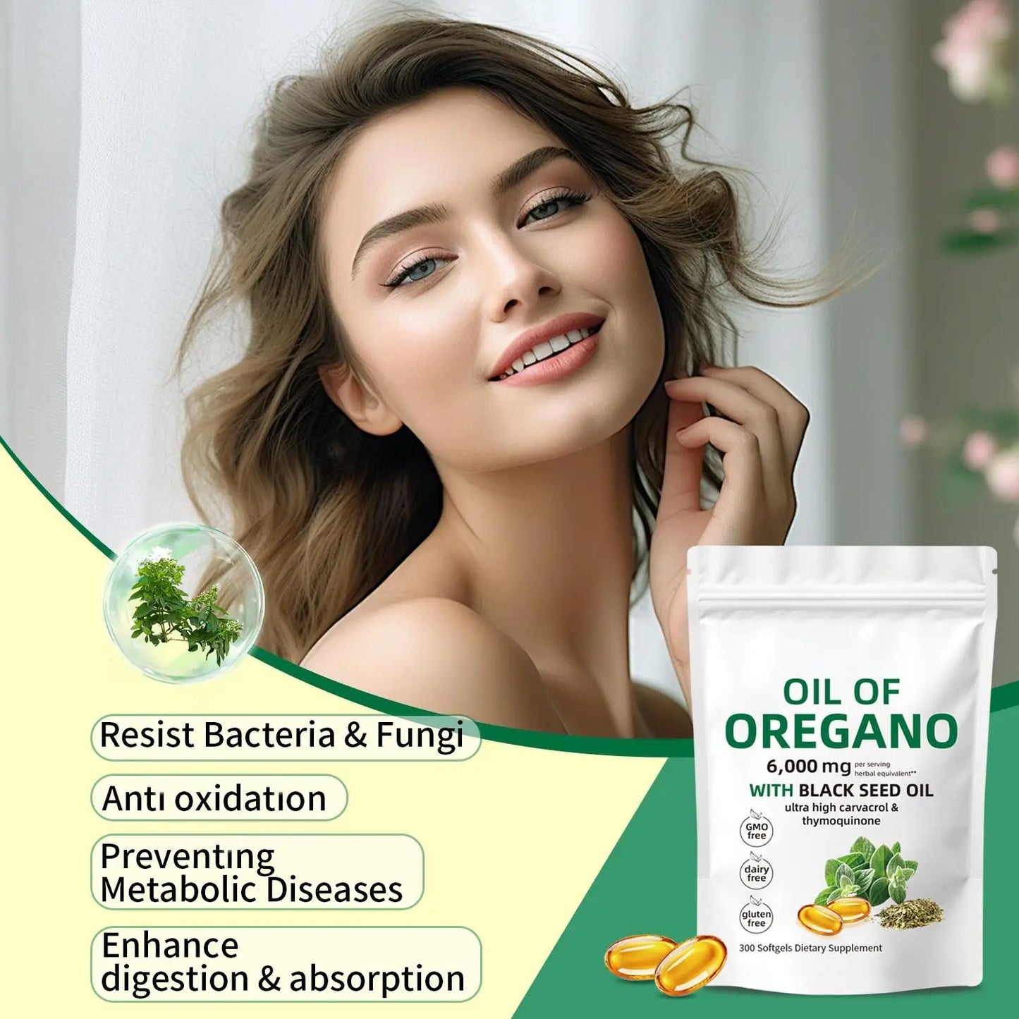 WISHCA High-Potency Oil of Oregano & Black Seed Oil Softgels – Your Daily Natural Health Shield