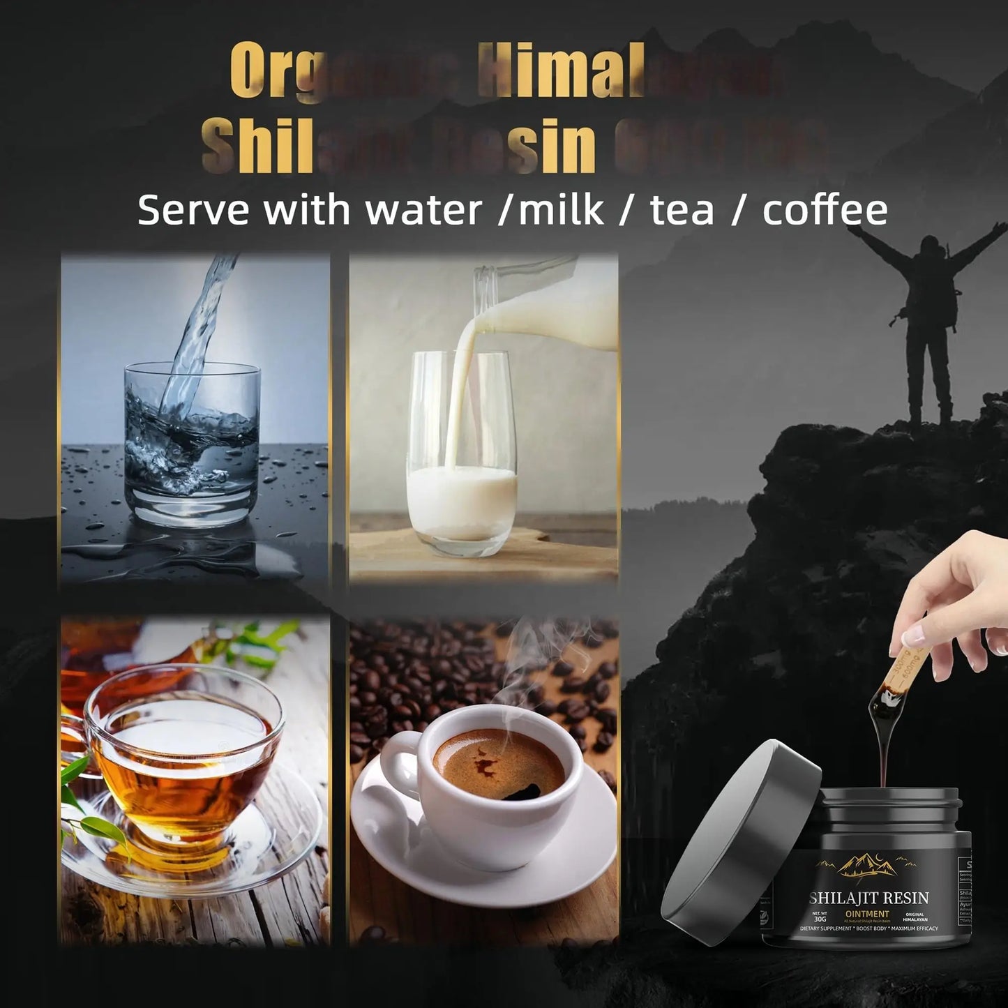 WISHCA Shilajit Resin: A Pure Gift from the Himalayas, Empowering Your Body and Mind(30g-50g)