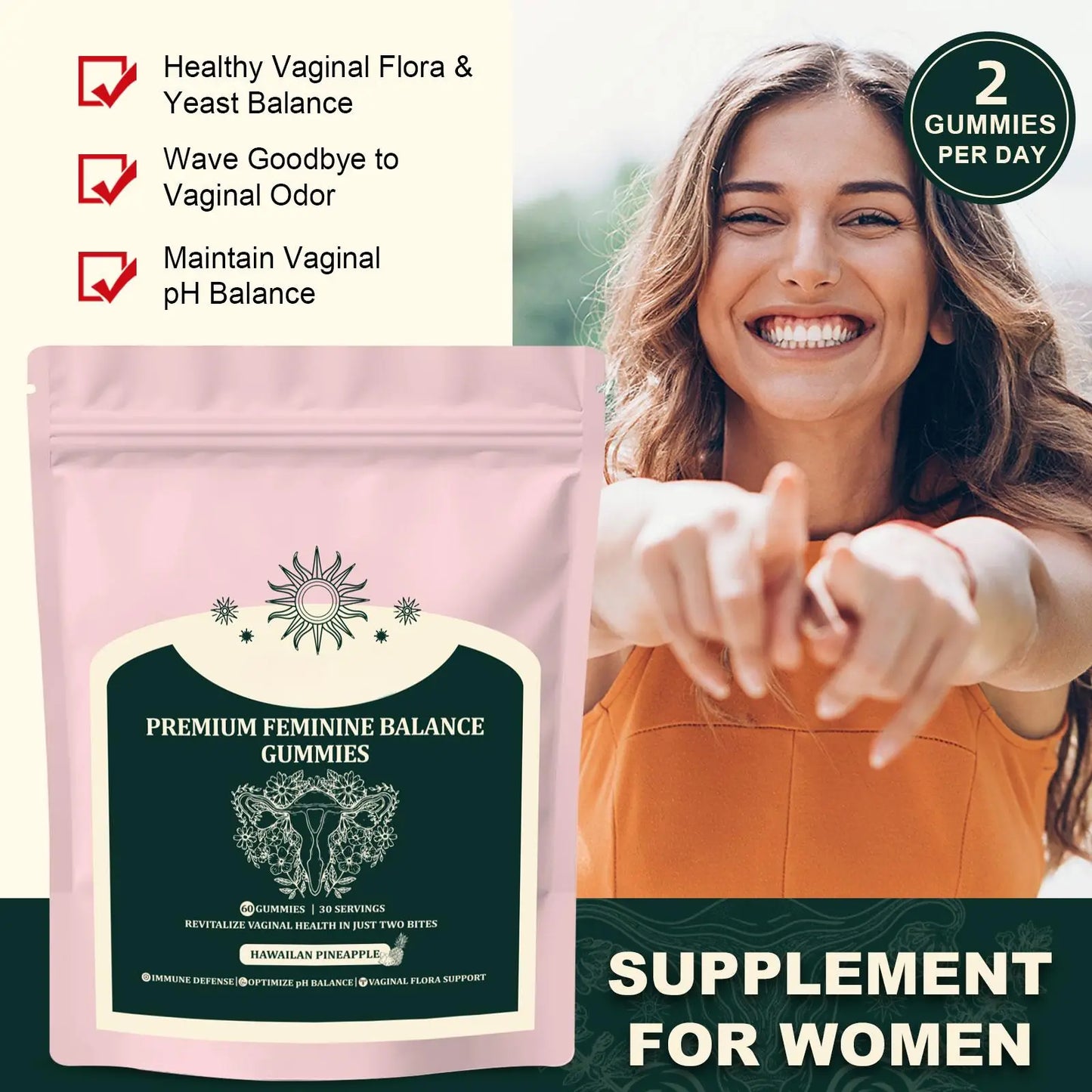 WISHCA Premium Feminine Probiotic Gummies: Natural Support for Vaginal Health & Daily Wellness